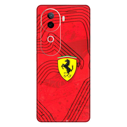 VIVO Z/V/X/T/U/S Series Phone Skins (All Models) - Red Ferrari Logo Stylish - 3D Embossed Finish (L-238) Vivo V40E (5G)
