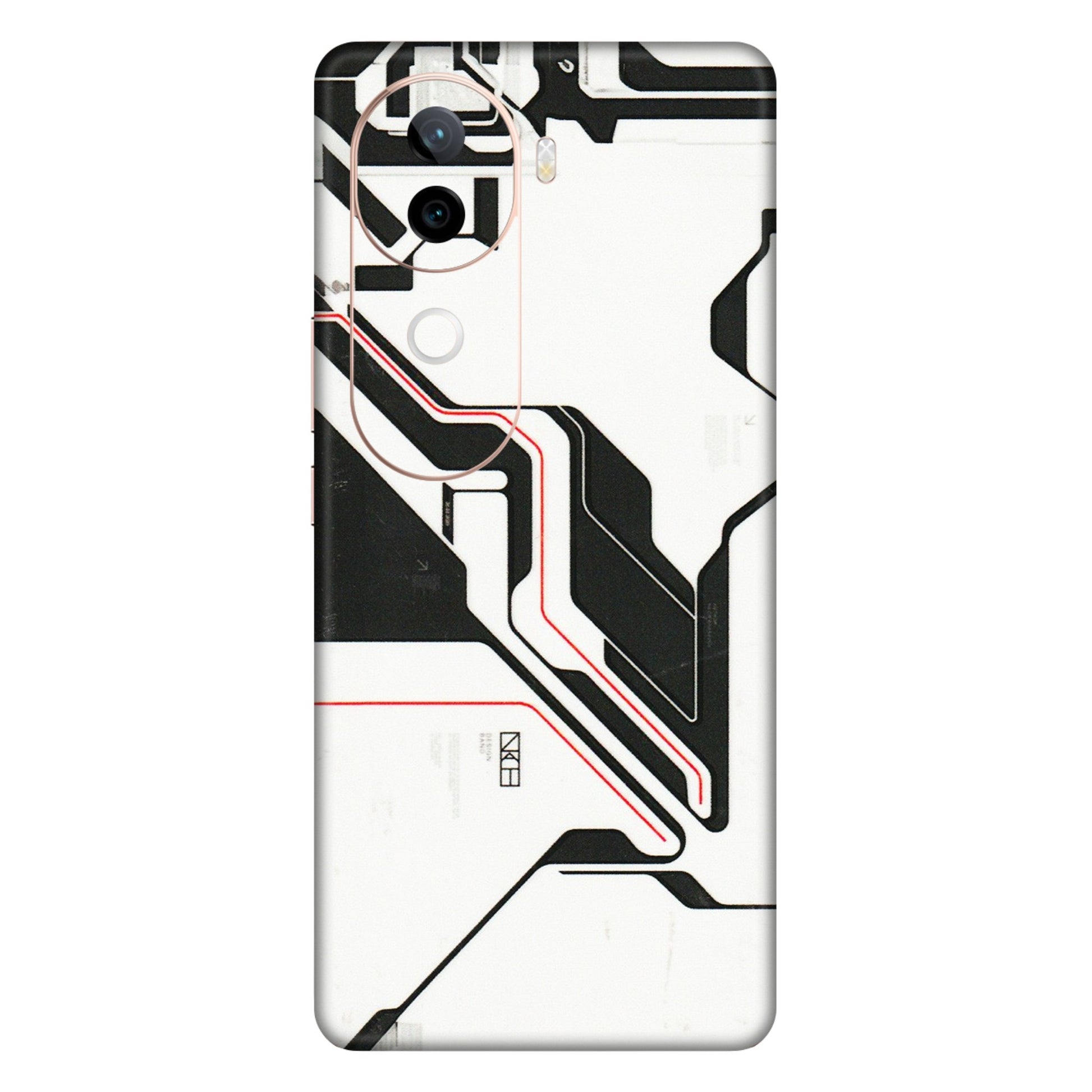 VIVO Z/V/X/T/U/S Series Phone Skins (All Models) - White Techy Logo - 3D Embossed Finish (L-312) Vivo V40E (5G)