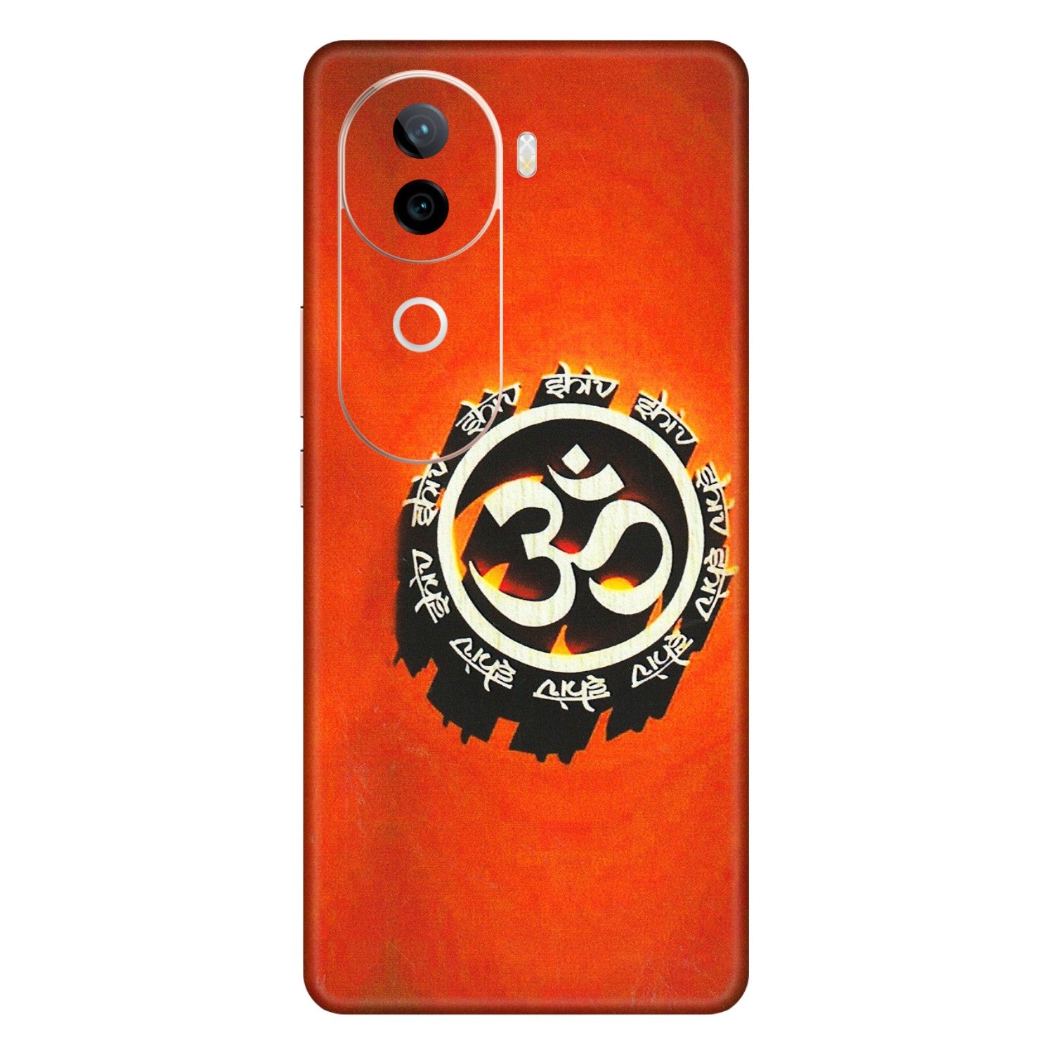 VIVO Z/V/X/T/U/S Series Phone Skins (All Models) - Aum Shiv Orange - 3D Embossed Finish (L-32) Vivo V40E (5G)