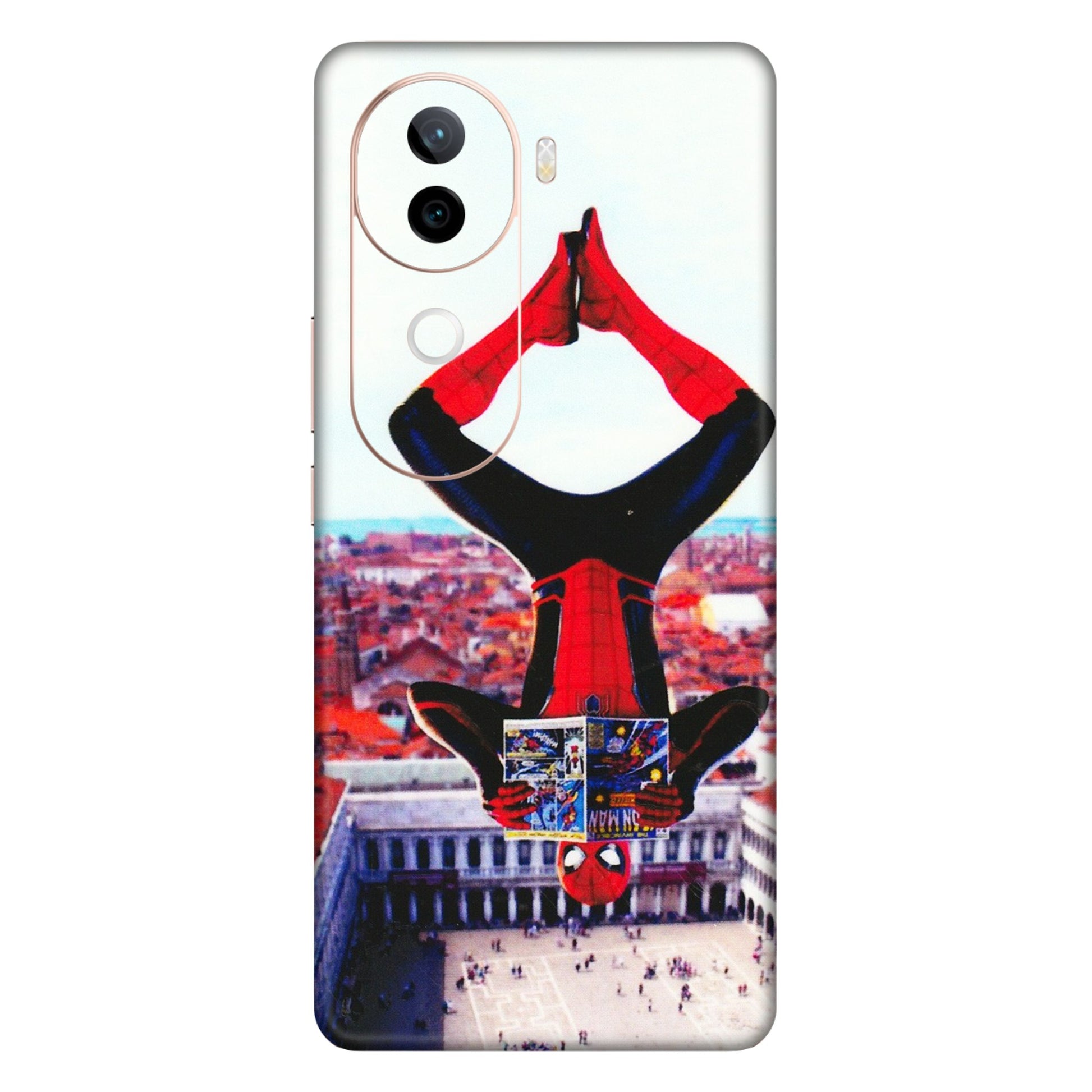 VIVO Z/V/X/T/U/S Series Phone Skins (All Models) - Spiderman Hanging - 3D Embossed Finish (L-53) Vivo V40E (5G)