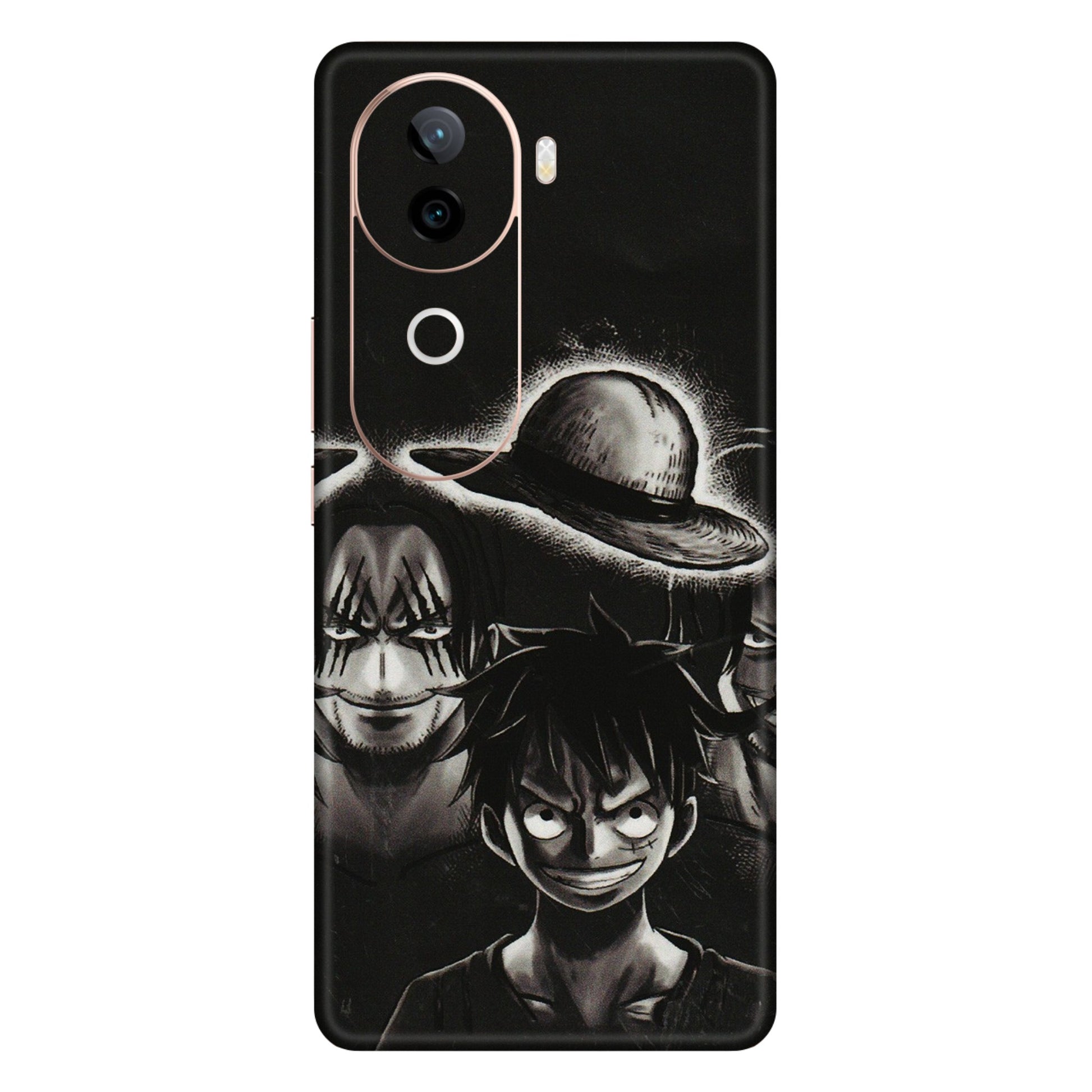 VIVO Z/V/X/T/U/S Series Phone Skins (All Models) - Black Luffy Hat - 3D Embossed Finish (L-57) Vivo V40E (5G)