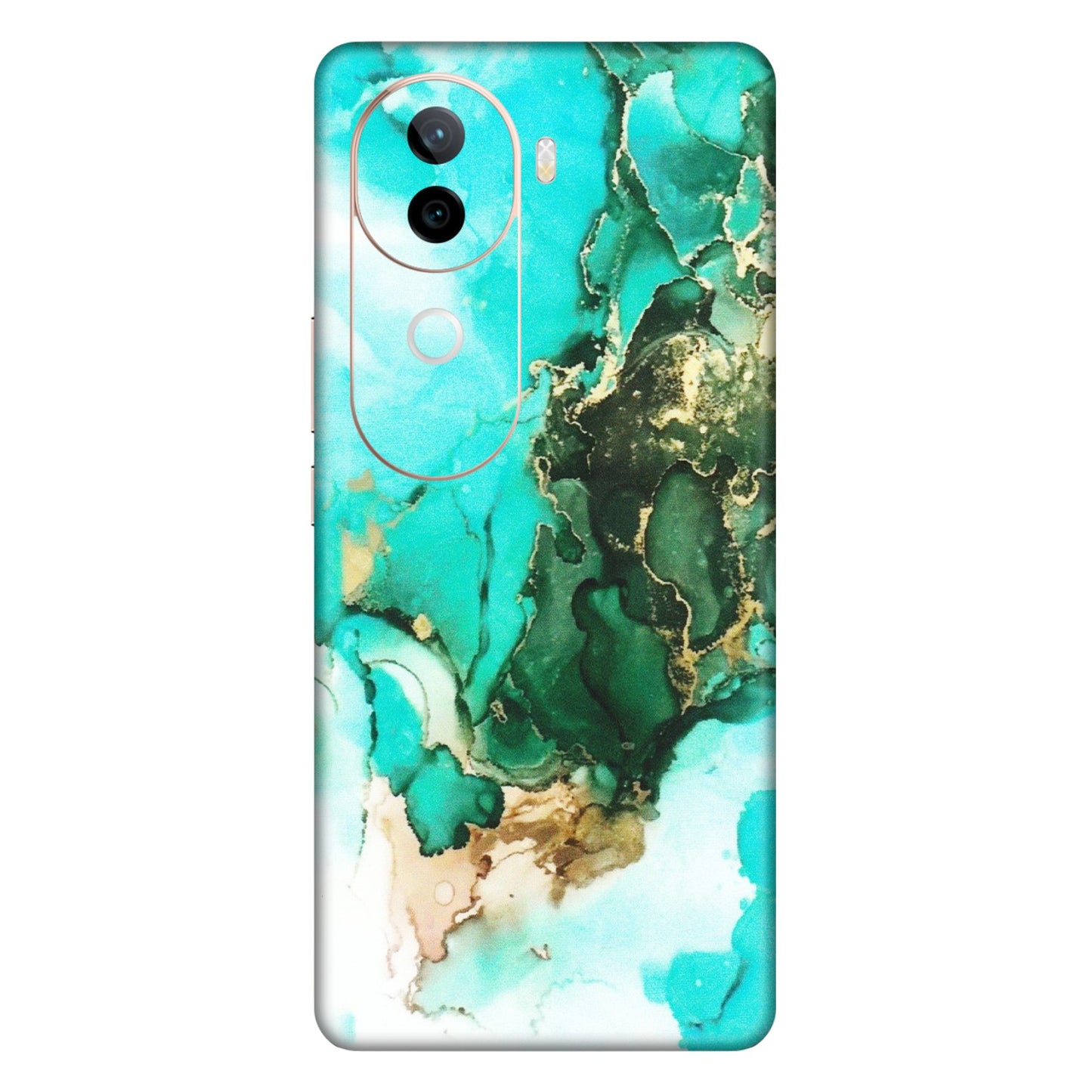 VIVO Z/V/X/T/U/S Series Phone Skins (All Models) - The Blue Gold Marble - Matte Finish (M-124) Vivo V40E (5G)