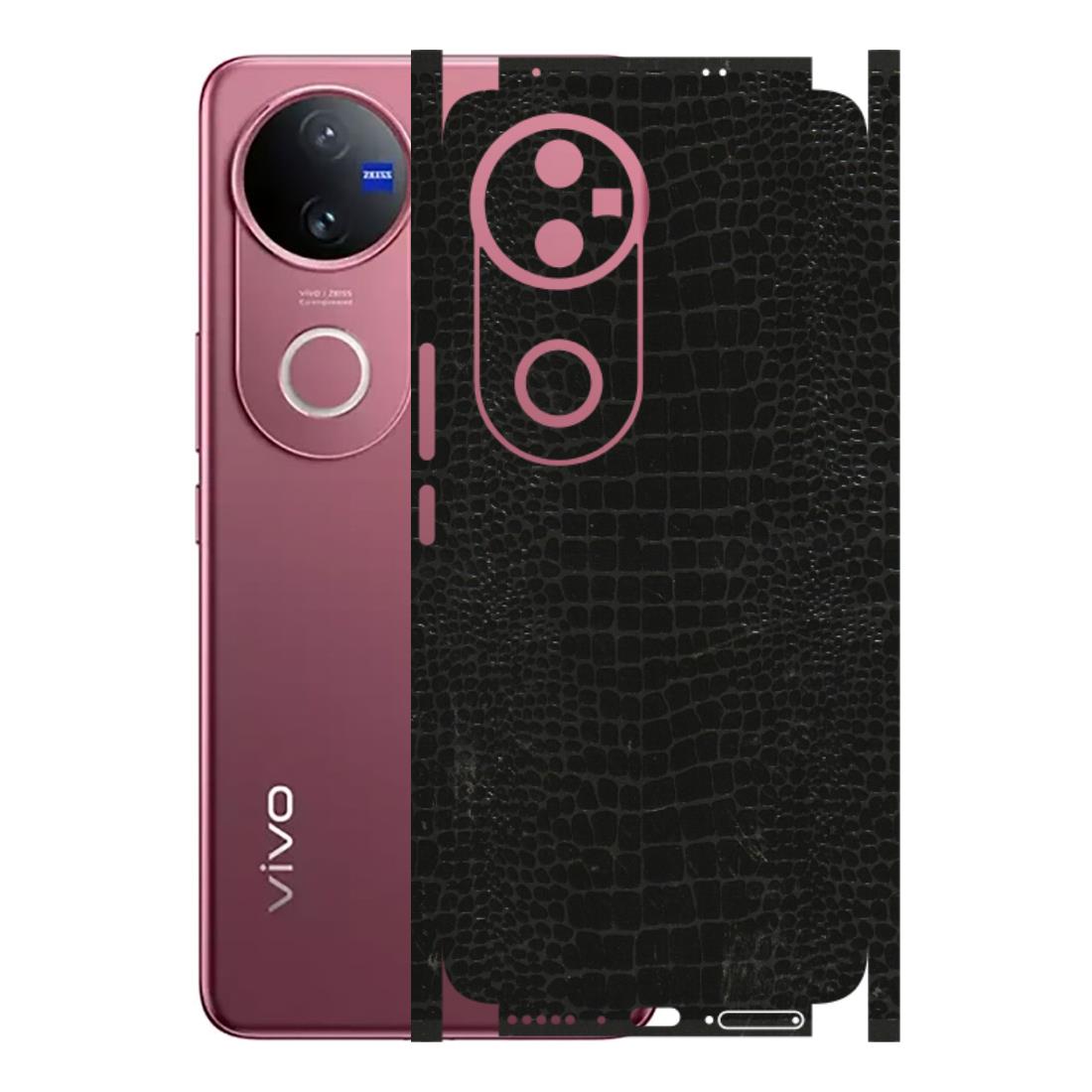 VIVO Z/V/X/T/U/S Series Phone Skins (All Models) - Snake Leather Black - 3D Embossed Finish (L-107) Vivo V50 5G