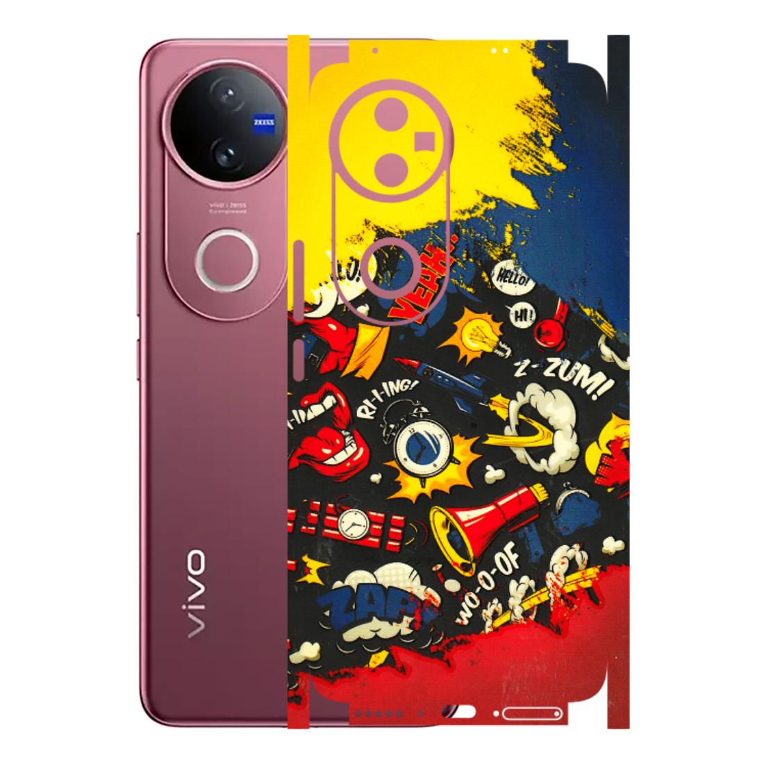 VIVO Z/V/X/T/U/S Series Phone Skins (All Models) - Pacific Doodle Art - 3D Embossed Finish (L-120) Vivo V50 5G