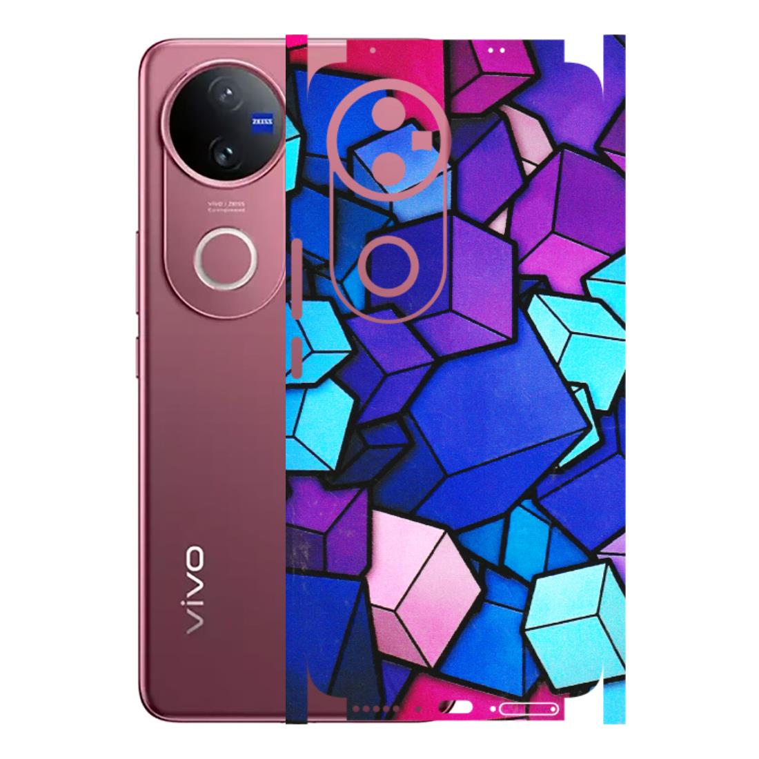 VIVO Z/V/X/T/U/S Series Phone Skins (All Models) - Cube Doodle - 3D Embossed Finish (L-141) Vivo V50 5G