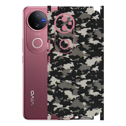 VIVO Z/V/X/T/U/S Series Phone Skins (All Models) - Black/Grey Camoflaunge - 3D Embossed Finish (L-142) Vivo V50 5G