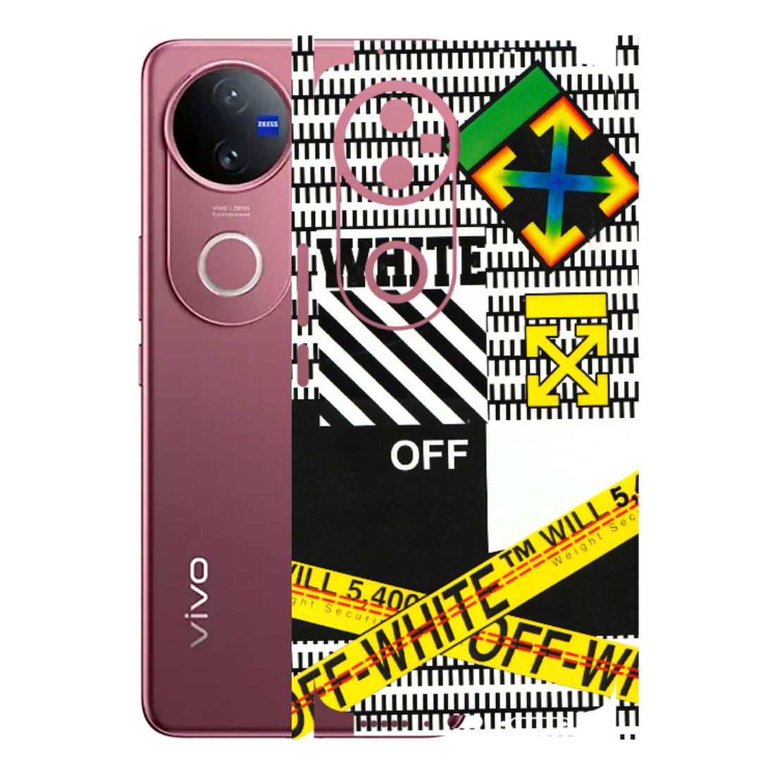 VIVO Z/V/X/T/U/S Series Phone Skins (All Models) - White Off Abstract - 3D Embossed Finish (L-172) Vivo V50 5G
