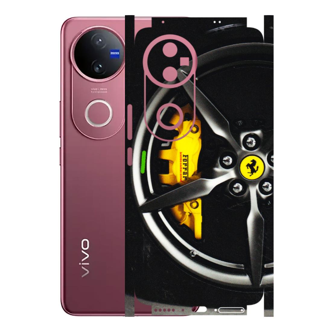 VIVO Z/V/X/T/U/S Series Phone Skins (All Models) - Ferrari Wheel Alloy - 3D Embossed Finish (L-173) Vivo V50 5G