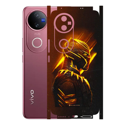 VIVO Z/V/X/T/U/S Series Phone Skins (All Models) - Gold Black Panther - 3D Embossed Finish (L-181) Vivo V50 5G