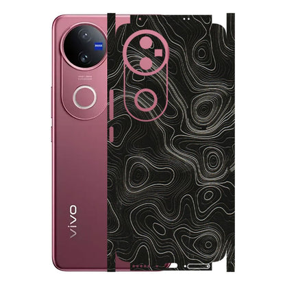 VIVO Z/V/X/T/U/S Series Phone Skins (All Models) - Black Swirl - 3D Embossed Finish (L-196) Vivo V50 5G