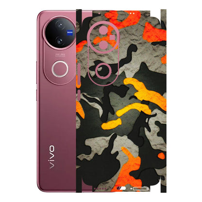 VIVO Z/V/X/T/U/S Series Phone Skins (All Models) - Orange Camouflage - 3D Embossed Finish (L-204) Vivo V50 5G