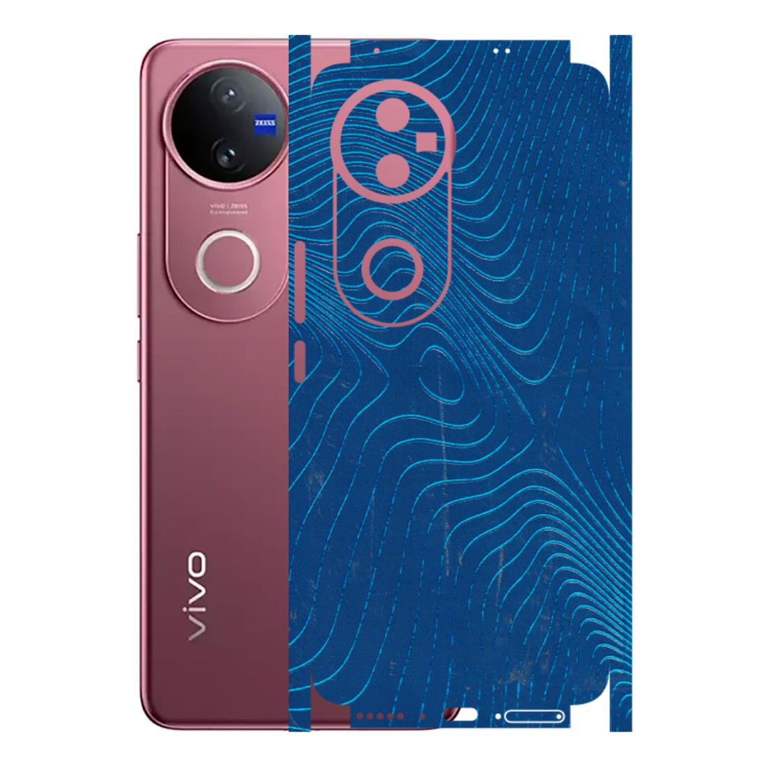 VIVO Z/V/X/T/U/S Series Phone Skins (All Models) - Abstract Blue Line Map - 3D Embossed Finish (L-272) Vivo V50 5G