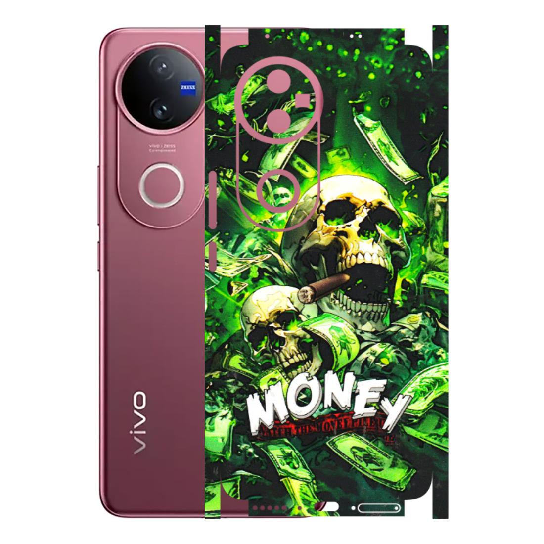 VIVO Z/V/X/T/U/S Series Phone Skins (All Models) - Skull Money - 3D Embossed Finish (L-303) Vivo V50 5G