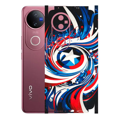 VIVO Z/V/X/T/U/S Series Phone Skins (All Models) - Captain America Logo - 3D Embossed Finish (L-307) Vivo V50 5G