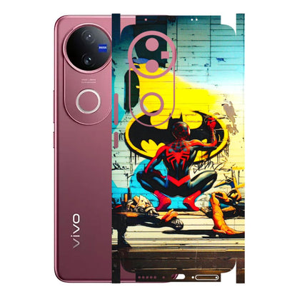 VIVO Z/V/X/T/U/S Series Phone Skins (All Models) - New Spiderman Bat Logo - 3D Embossed Finish (L-309) Vivo V50 5G