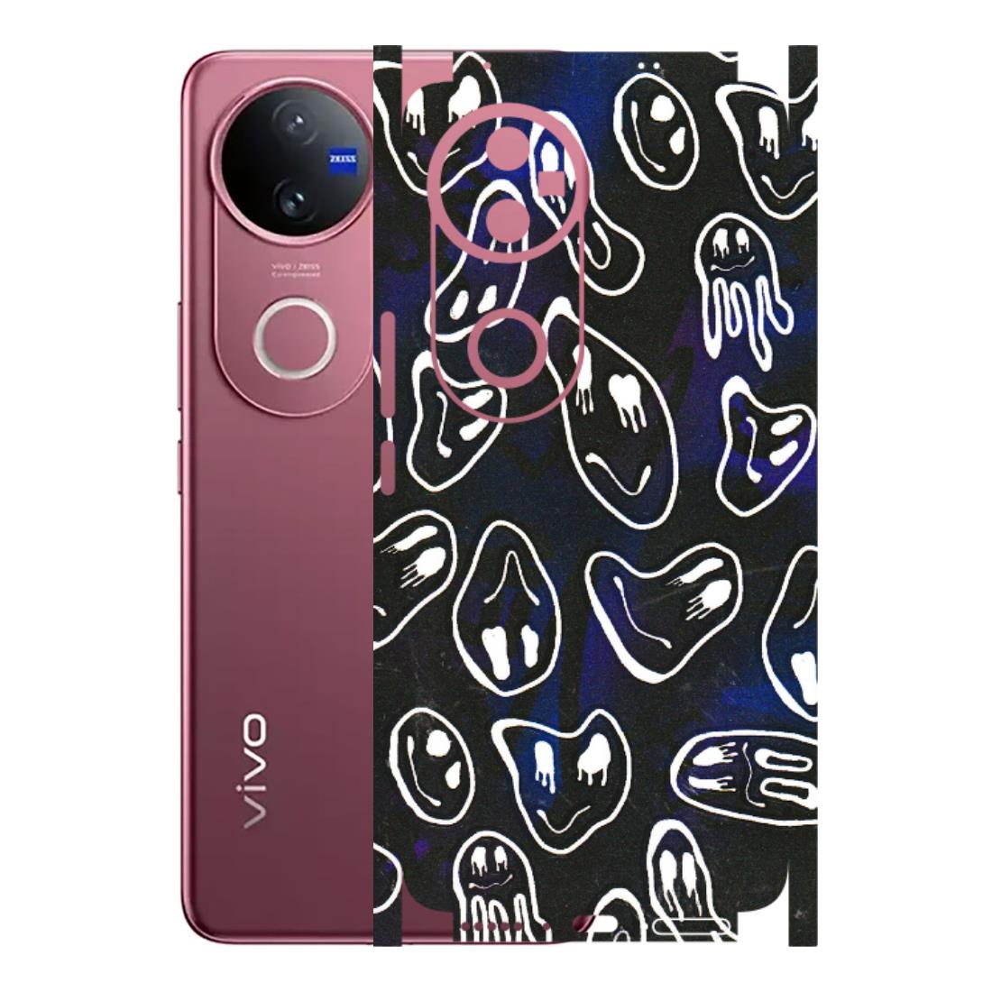 VIVO Z/V/X/T/U/S Series Phone Skins (All Models) - Distorted Smileys - 3D Embossed Finish (L-92) Vivo V50 5G