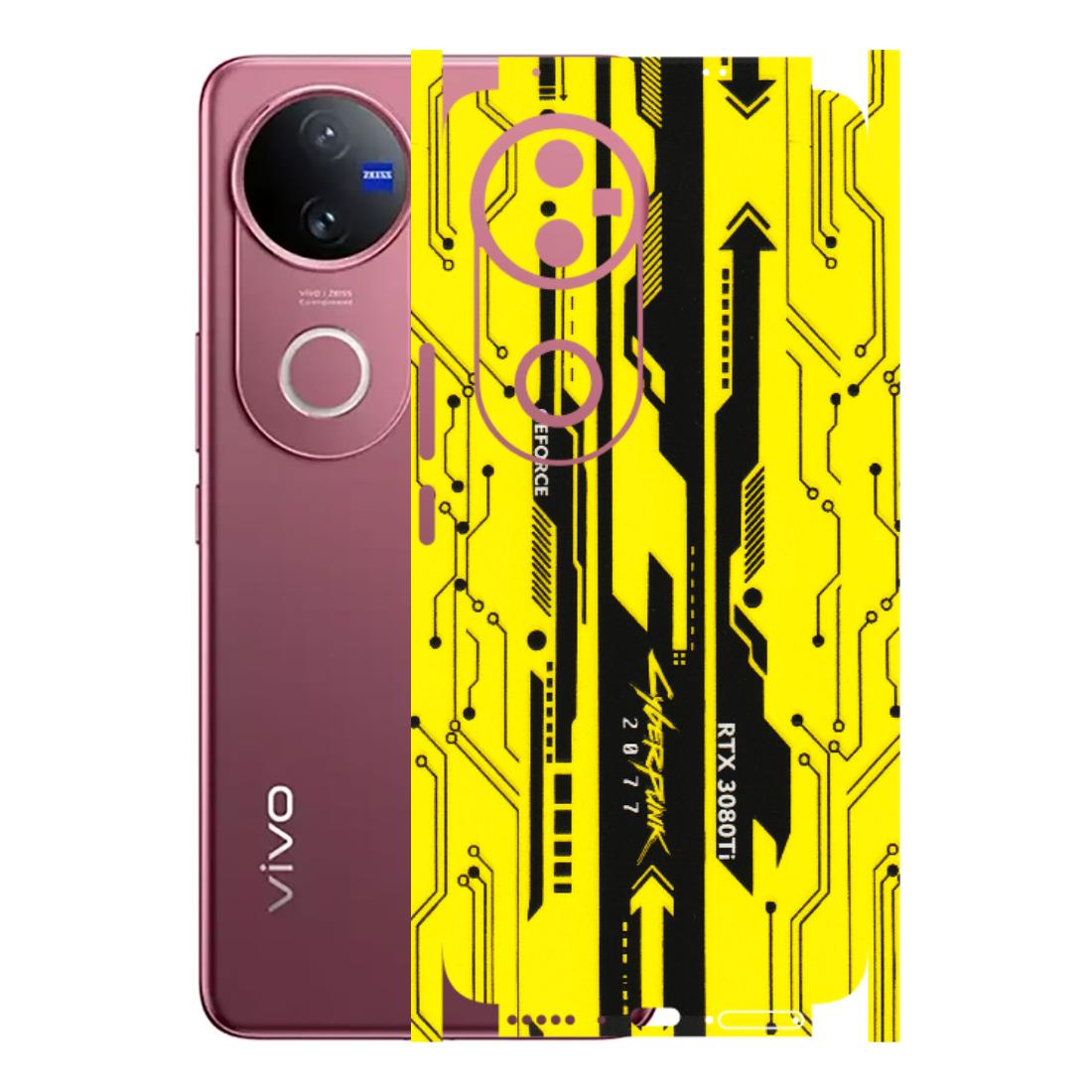 VIVO Z/V/X/T/U/S Series Phone Skins (All Models) - Yellow Cyberpunk - 3D Embossed Finish (L-93) Vivo V50 5G