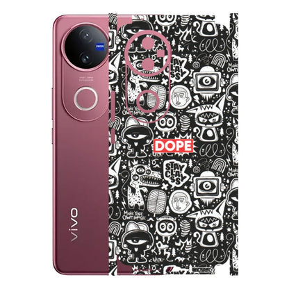 VIVO Z/V/X/T/U/S Series Phone Skins (All Models) - Dope Stay Classy Black Doodles - Matte Finish (M-126) Vivo V50 5G