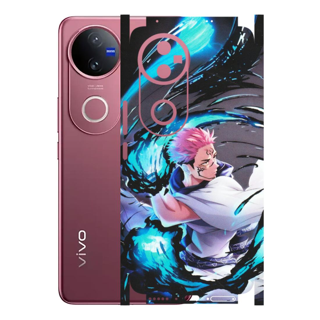 VIVO Z/V/X/T/U/S Series Phone Skins (All Models) - New Jujutsu Kaisen Grey Blue Anime - Matte Finish (M-127) Vivo V50 5G