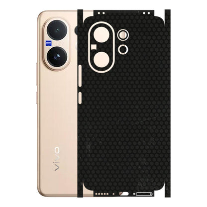VIVO Z/V/X/T/U/S Series Phone Skins (All Models) - Black honeycomb - 3D Embossed Finish (L-114) Vivo V60 5G