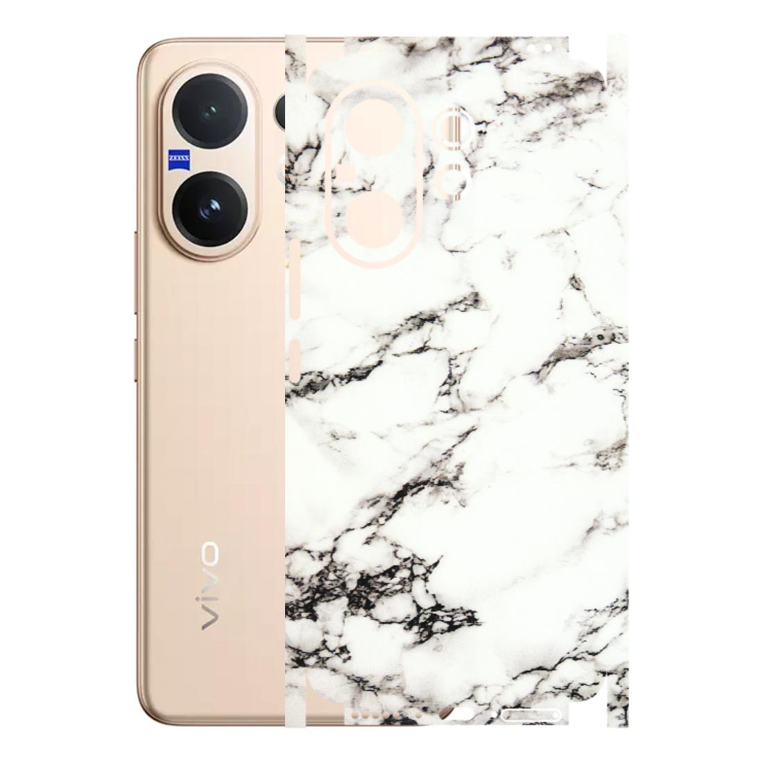 VIVO Z/V/X/T/U/S Series Phone Skins (All Models) - Black and White Marble Texture - 3D Embossed Finish (L-124) Vivo V60 5G