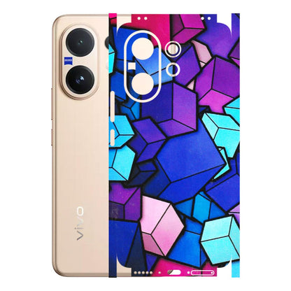 VIVO Z/V/X/T/U/S Series Phone Skins (All Models) - Cube Doodle - 3D Embossed Finish (L-141) Vivo V60 5G