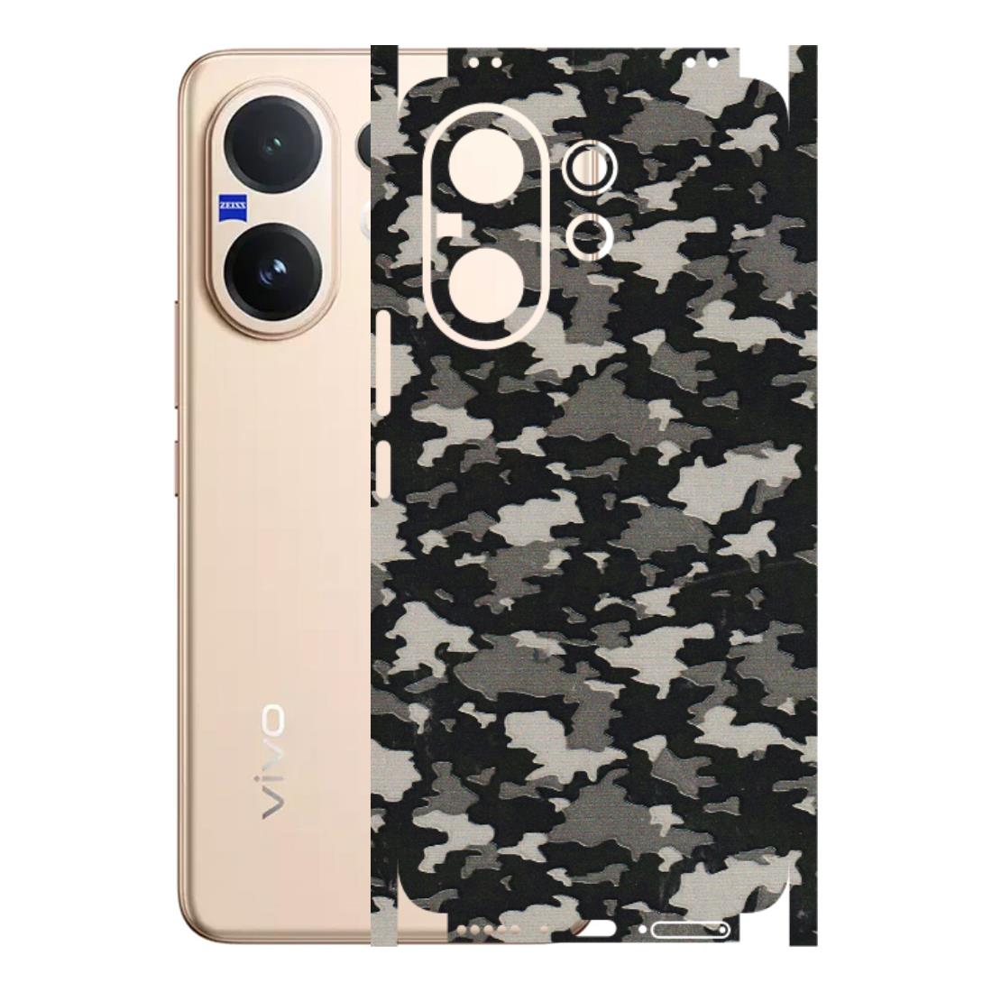 VIVO Z/V/X/T/U/S Series Phone Skins (All Models) - Black/Grey Camoflaunge - 3D Embossed Finish (L-142) Vivo V60 5G