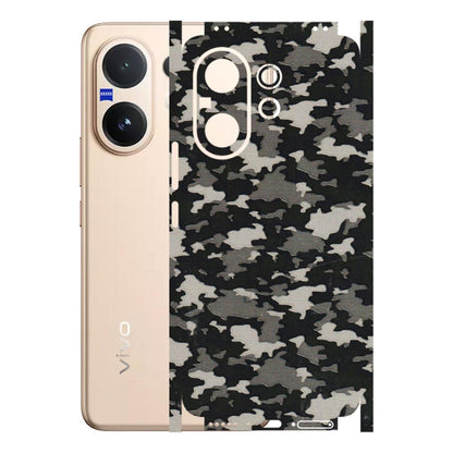 VIVO Z/V/X/T/U/S Series Phone Skins (All Models) - Black/Grey Camoflaunge - 3D Embossed Finish (L-142) Vivo V60 5G