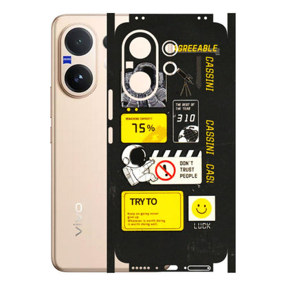 VIVO Z/V/X/T/U/S Series Phone Skins (All Models) - Black Cassini - 3D Embossed Finish (L-161) Vivo V60 5G