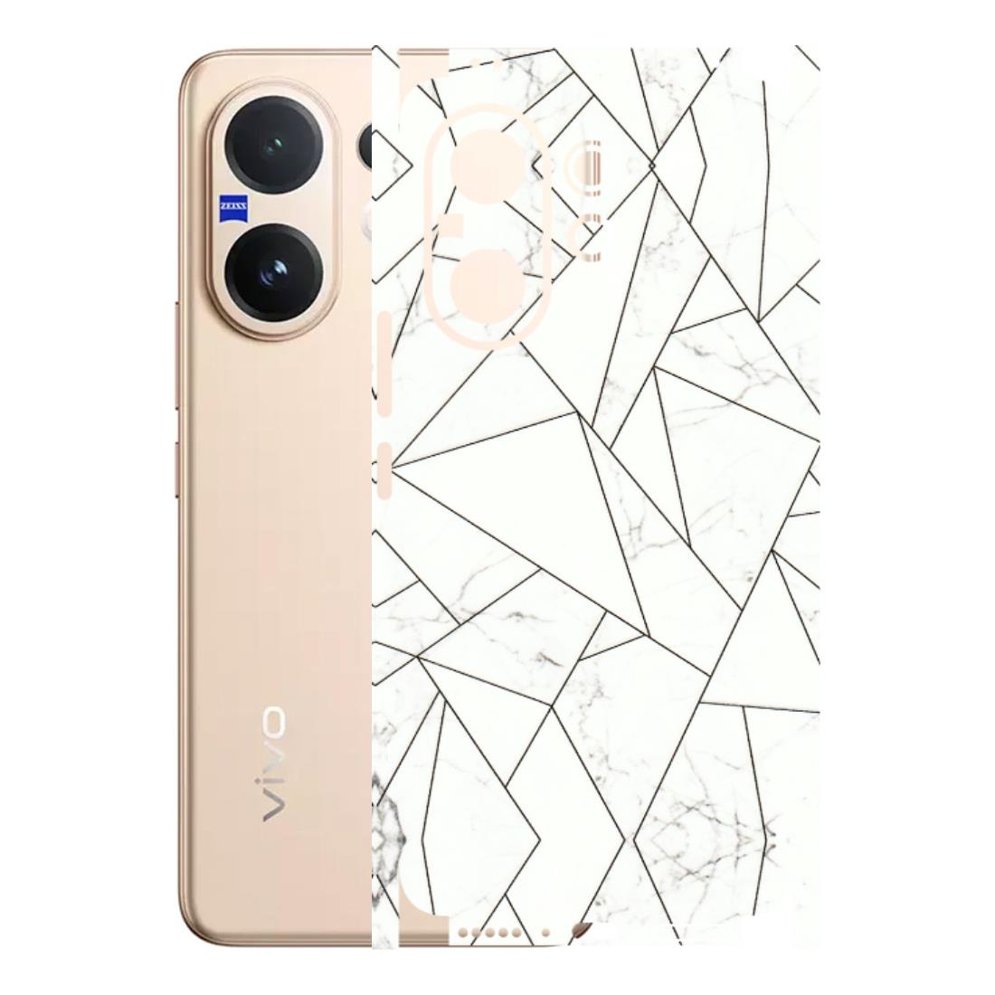 VIVO Z/V/X/T/U/S Series Phone Skins (All Models) - Luxury White Marble Effect - 3D Embossed Finish (L-168) Vivo V60 5G