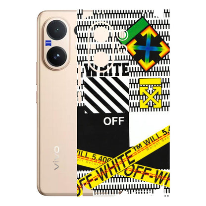 VIVO Z/V/X/T/U/S Series Phone Skins (All Models) - White Off Abstract - 3D Embossed Finish (L-172) Vivo V60 5G
