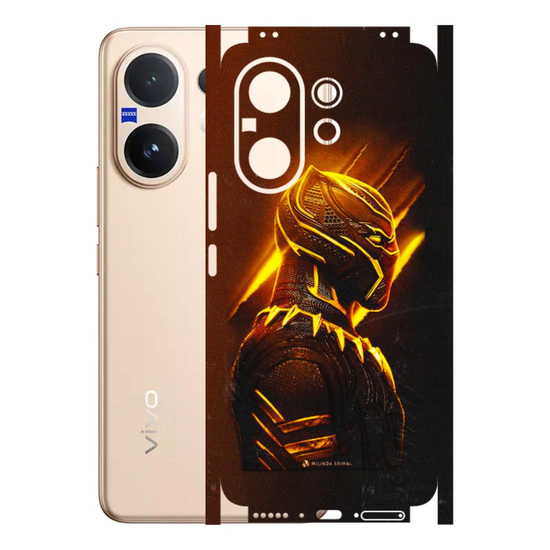 VIVO Z/V/X/T/U/S Series Phone Skins (All Models) - Gold Black Panther - 3D Embossed Finish (L-181) Vivo V60 5G