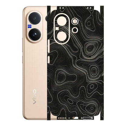 VIVO Z/V/X/T/U/S Series Phone Skins (All Models) - Black Swirl - 3D Embossed Finish (L-196) Vivo V60 5G