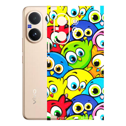 VIVO Z/V/X/T/U/S Series Phone Skins (All Models) - Cute Fluffy Birds - 3D Embossed Finish (L-213) Vivo V60 5G