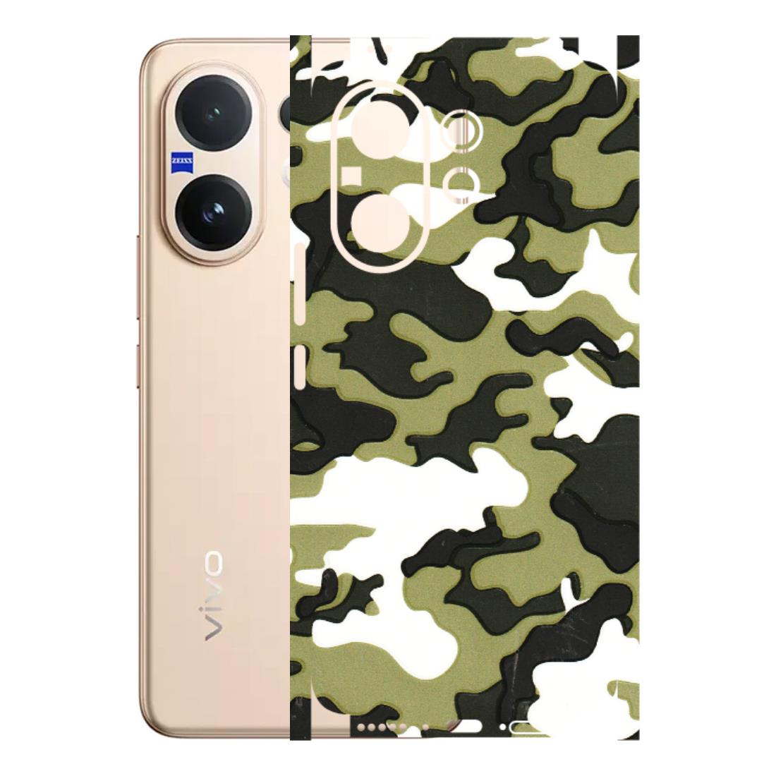 VIVO Z/V/X/T/U/S Series Phone Skins (All Models) - Camouflages White And Green - 3D Embossed Finish (L-243) Vivo V60 5G