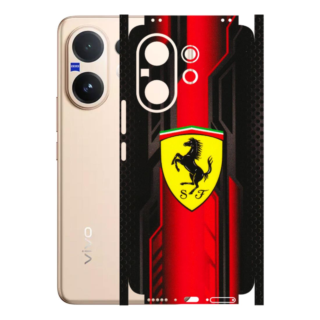 VIVO Z/V/X/T/U/S Series Phone Skins (All Models) - Black Ferrari Logo - 3D Embossed Finish (L-253) Vivo V60 5G