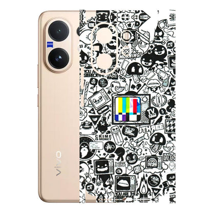 VIVO Z/V/X/T/U/S Series Phone Skins (All Models) - Doodles Positive Art - 3D Embossed Finish (L-263) Vivo V60 5G