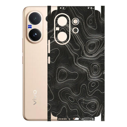 VIVO Z/V/X/T/U/S Series Phone Skins (All Models) - Abstract White Line Map - 3D Embossed Finish (L-269) Vivo V60 5G