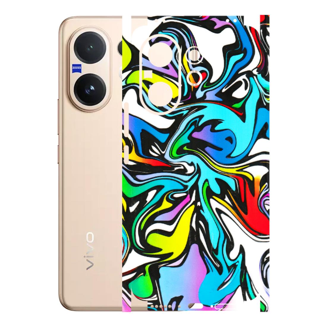 VIVO Z/V/X/T/U/S Series Phone Skins (All Models) - Abstract Colour Paints - 3D Embossed Finish (L-271) Vivo V60 5G