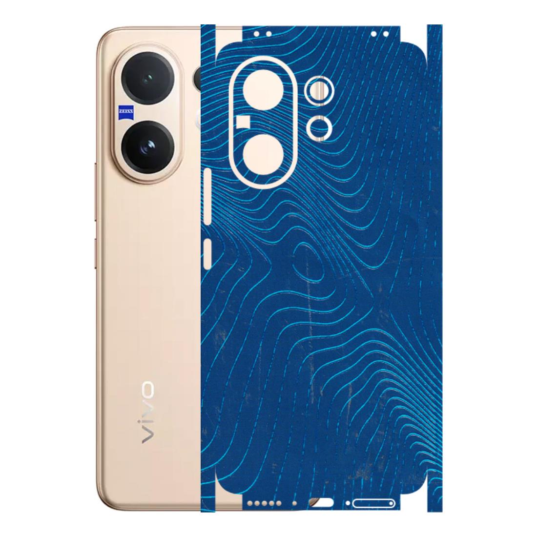 VIVO Z/V/X/T/U/S Series Phone Skins (All Models) - Abstract Blue Line Map - 3D Embossed Finish (L-272) Vivo V60 5G