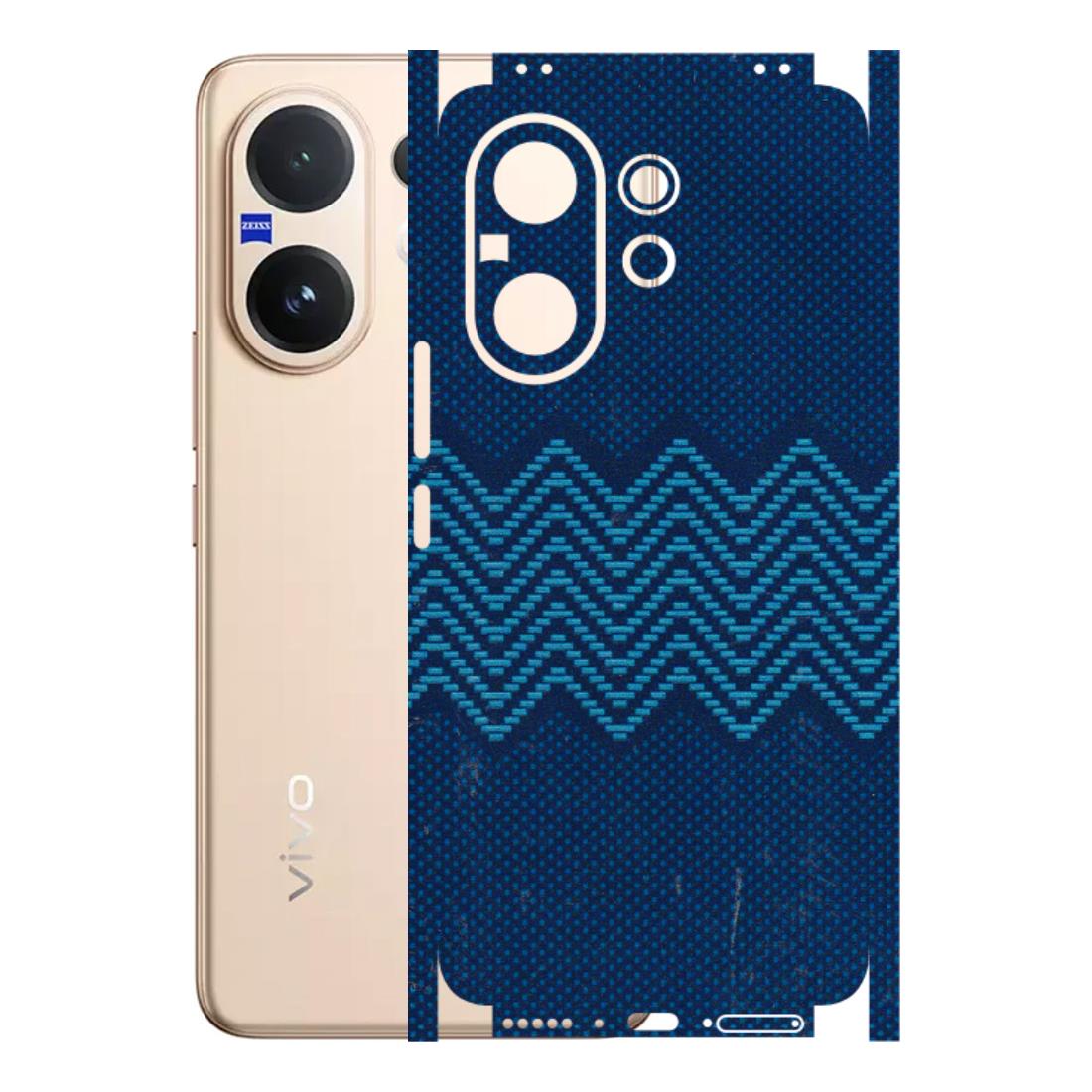 VIVO Z/V/X/T/U/S Series Phone Skins (All Models) - Blue Sober Waves - 3D Embossed Finish (L-306) Vivo V60 5G