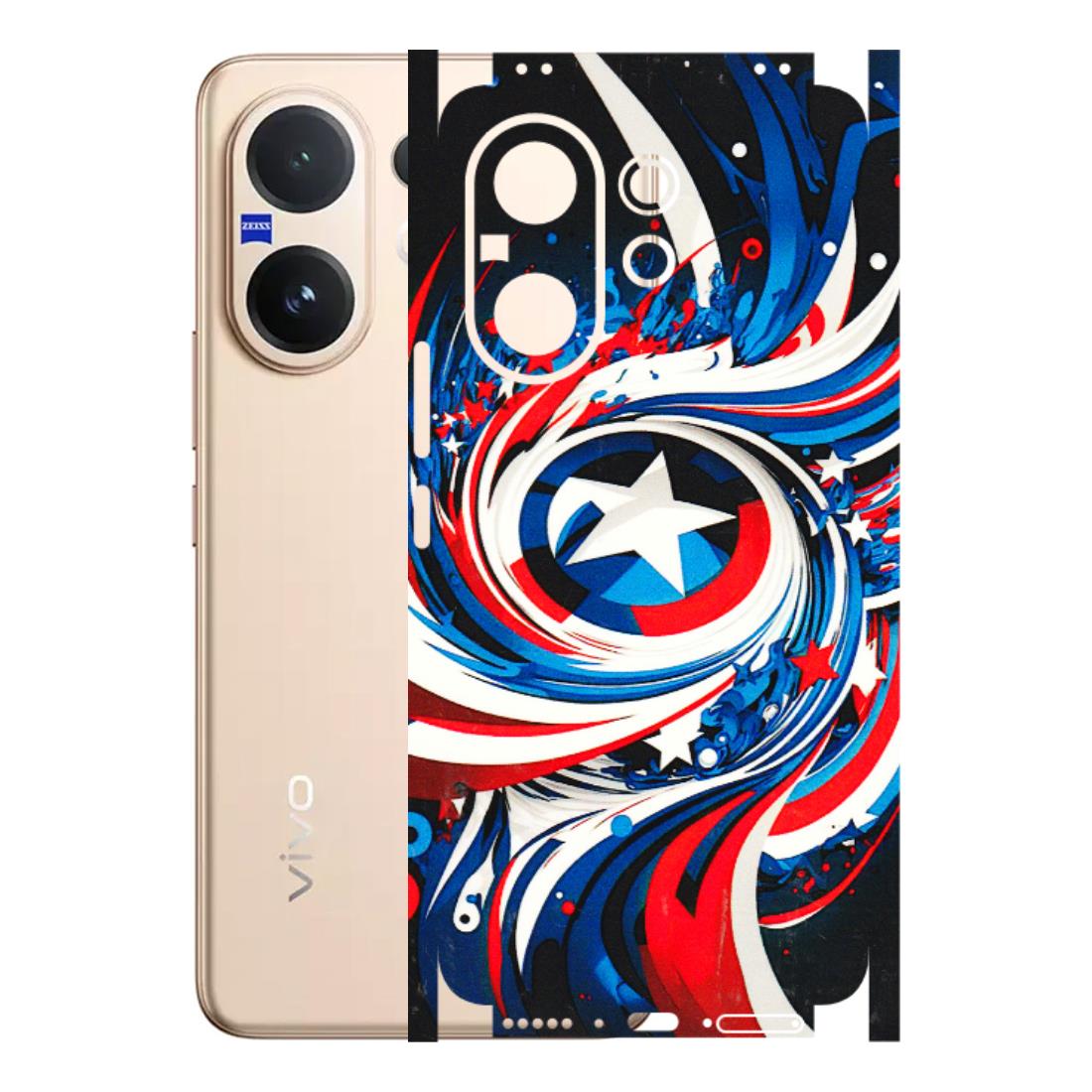 VIVO Z/V/X/T/U/S Series Phone Skins (All Models) - Captain America Logo - 3D Embossed Finish (L-307) Vivo V60 5G