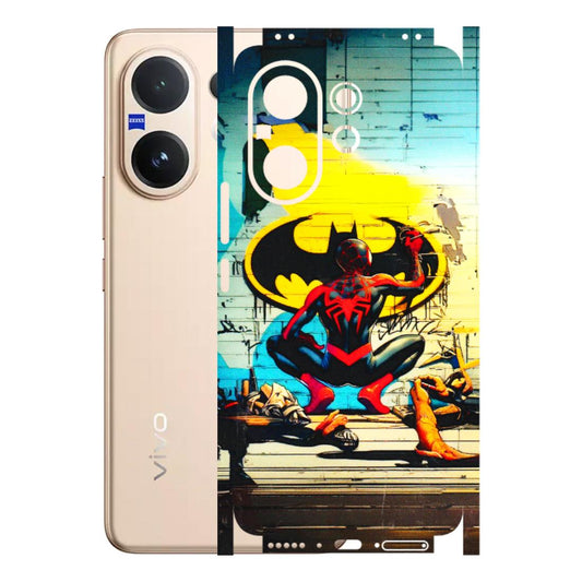VIVO Z/V/X/T/U/S Series Phone Skins (All Models) - New Spiderman Bat Logo - 3D Embossed Finish (L-309) Vivo V60 5G