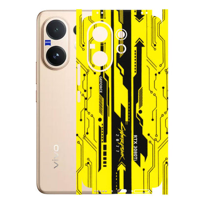 VIVO Z/V/X/T/U/S Series Phone Skins (All Models) - Yellow Cyberpunk - 3D Embossed Finish (L-93) Vivo V60 5G