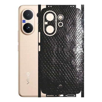 VIVO Z/V/X/T/U/S Series Phone Skins (All Models) - Black Snack Leather - Matte Finish (M-147) Vivo V60 5G