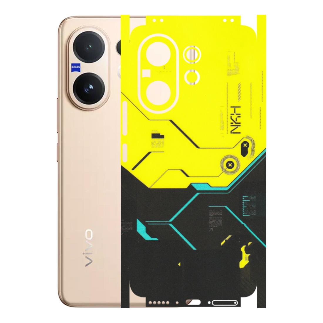 VIVO Z/V/X/T/U/S Series Phone Skins (All Models) - Black Yellow Technica - Matte Finish (M-53) Vivo V60 5G