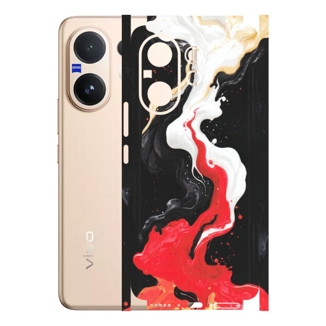 VIVO Z/V/X/T/U/S Series Phone Skins (All Models) - Black Red White Paint Splash Fusion - Matte Finish (M-56) Vivo V60 5G