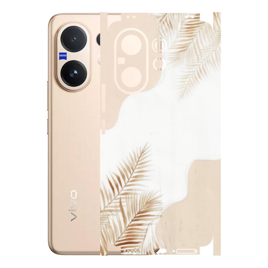 VIVO Z/V/X/T/U/S Series Phone Skins (All Models) - Gold Petals Abstract - Transparent Finish (T-08) Vivo V60 5G