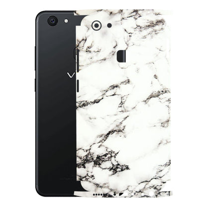 VIVO Z/V/X/T/U/S Series Phone Skins (All Models) - Black and White Marble Texture - 3D Embossed Finish (L-124) Vivo V7 Plus