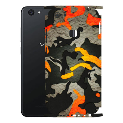 VIVO Z/V/X/T/U/S Series Phone Skins (All Models) - Orange Camouflage - 3D Embossed Finish (L-204) Vivo V7 Plus